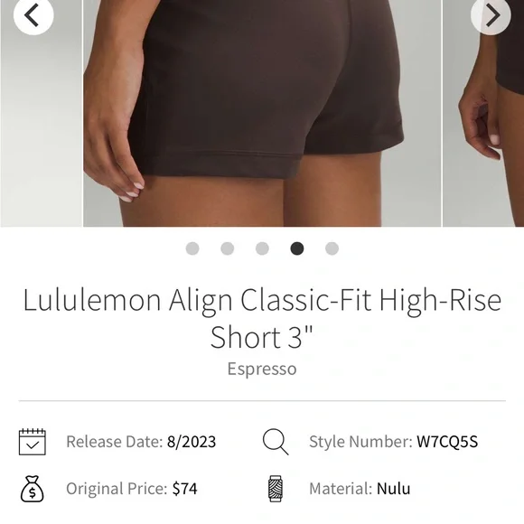 lululemon athletica align shorts - espresso ☕️ - Picture 2 of 5